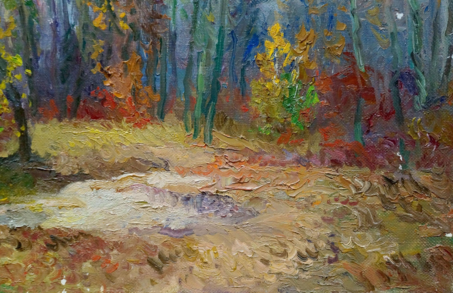 Oil painting of autumn forest landscape by Minka Alexander Fedorovich