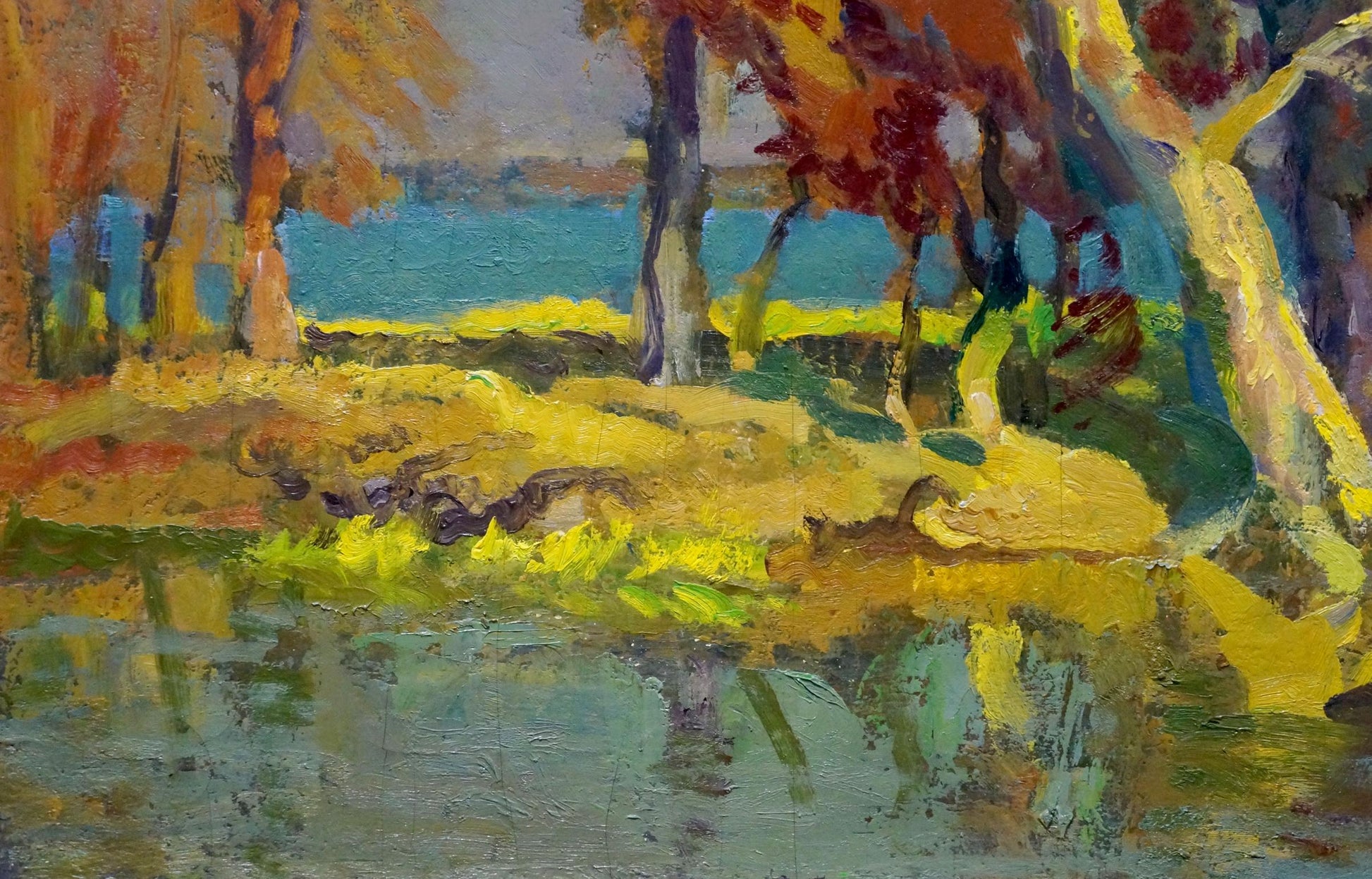 Vibrant impressionist oil painting Gold autumn by Minka Alexander Fedorovich