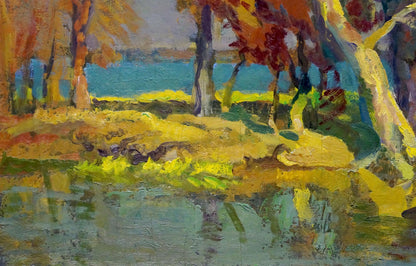 Vibrant impressionist oil painting Gold autumn by Minka Alexander Fedorovich