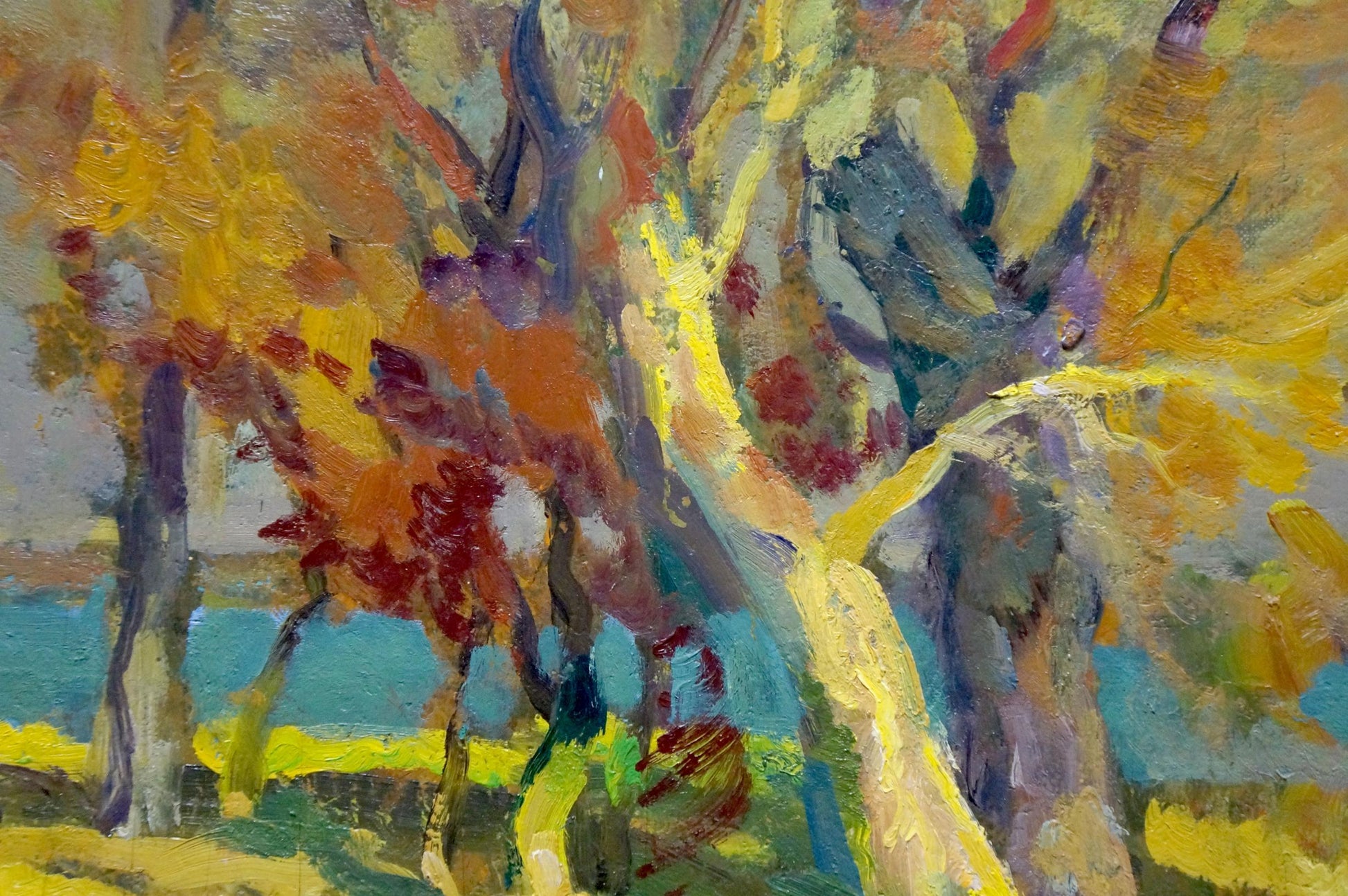 Vibrant impressionist oil painting Gold autumn by Minka Alexander Fedorovich