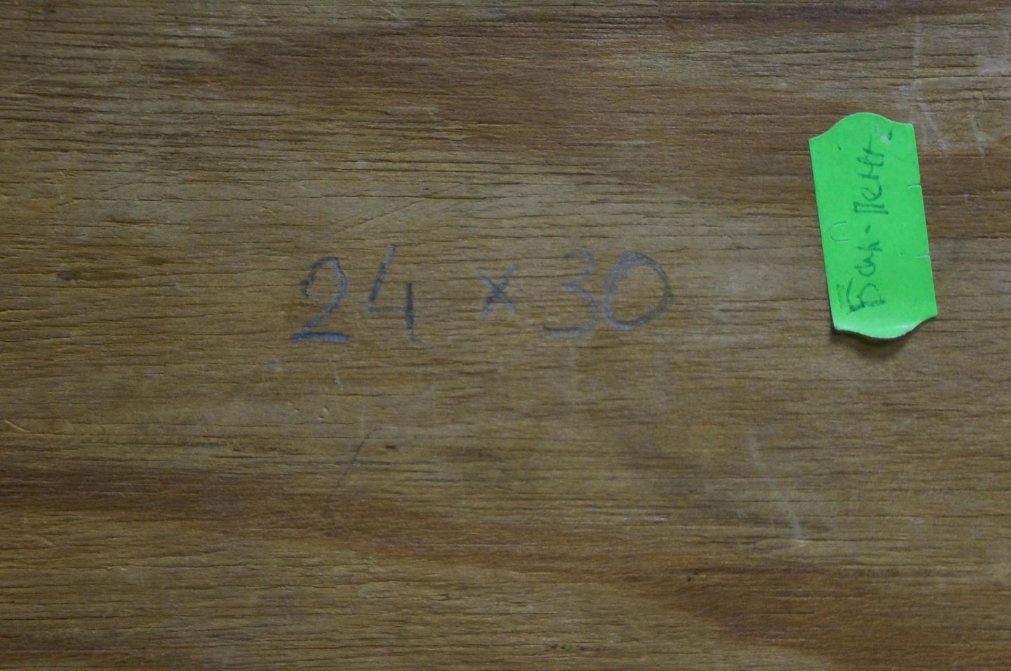 Green sticky note on wooden surface for Oil painting Crows Vladimir Ivanovich Kozlovsky