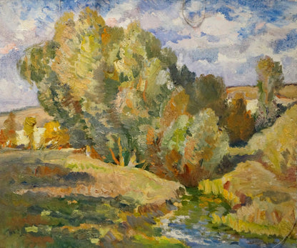 Vibrant impressionistic oil painting After the Rain by Minka Alexander Fedorovich