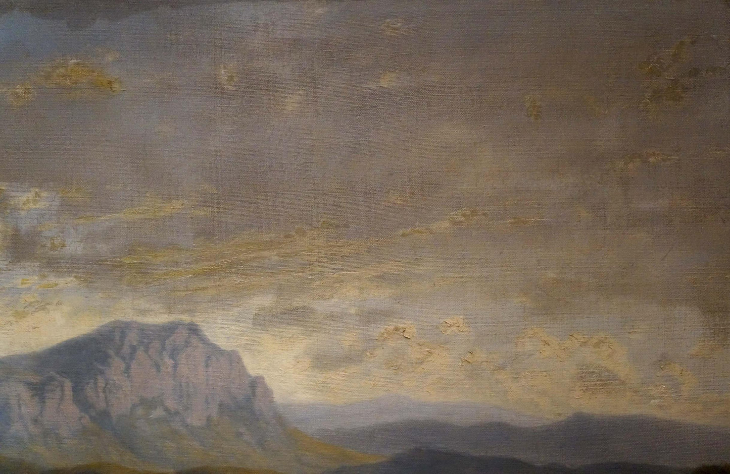 Oil painting of rugged mountains by F. W. Nickel