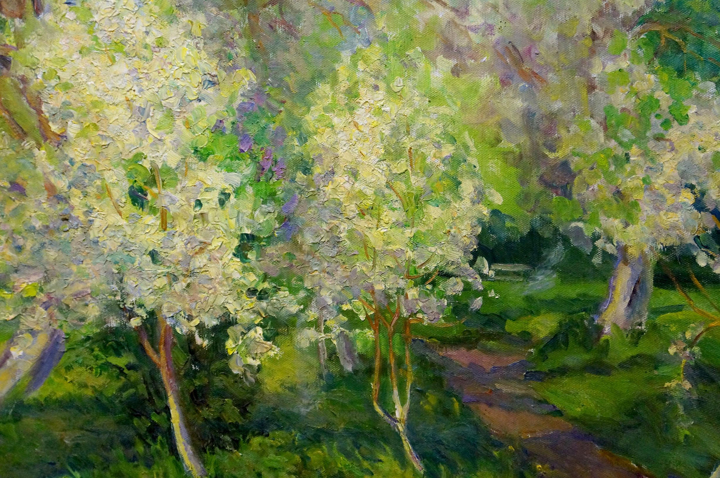Vibrant impressionist oil painting The garden has blossomed by Galkun Tatiana Dmitrievna