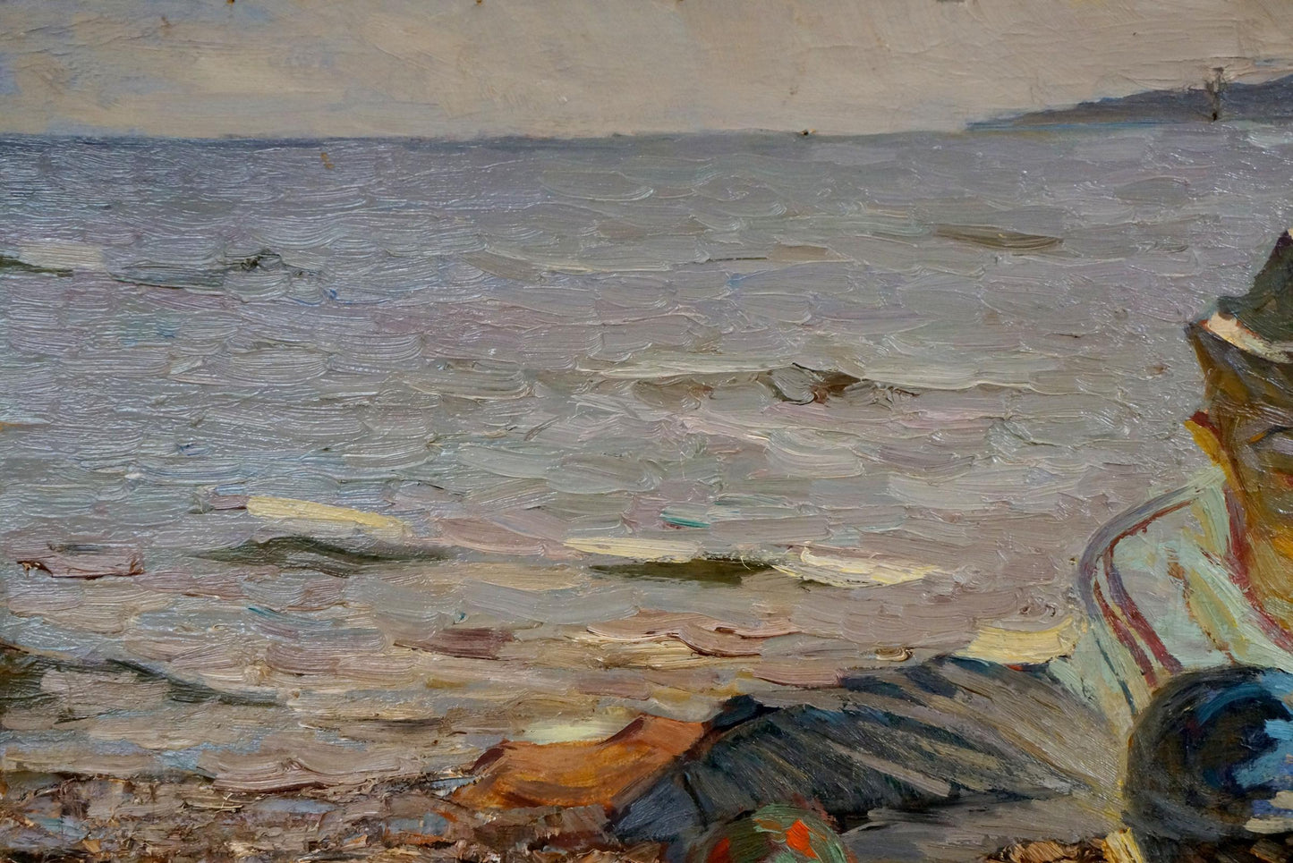 Oil painting On the Shore by Kuts Vladimir Vladislavovich, coastal scene