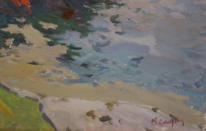 Oil painting Camp by the Shore by Sevastyanov Viktor Grigorievich