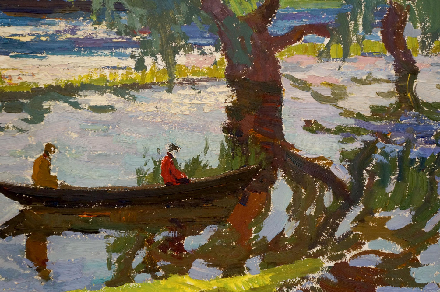 Oil painting In the Boat by Sevastyanov Viktor Grigorievich