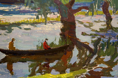 Oil painting In the Boat by Sevastyanov Viktor Grigorievich