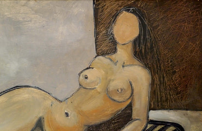 Stylized figure portrait of female figure by Latvian artist Reemtsma