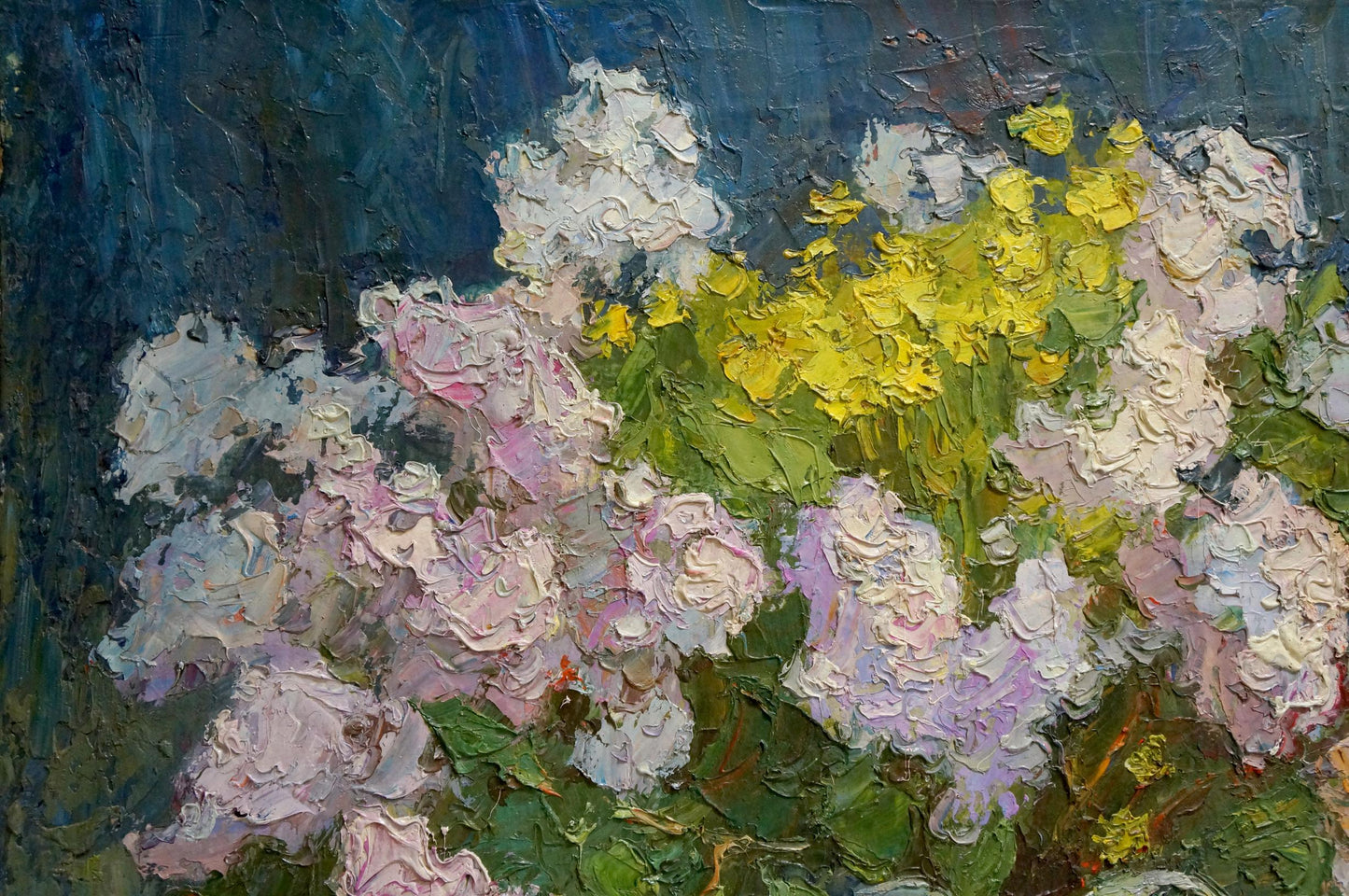Vibrant impressionist oil painting of flowers by Olkhov Vladimir Nikolaevich