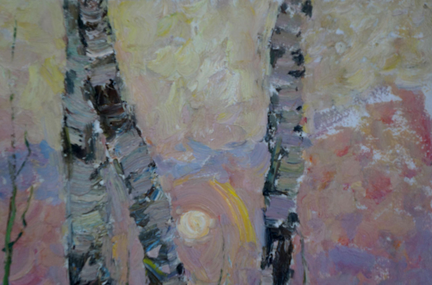 Oil painting Sunset through the birches by Viktor Grigorievich Sevastyanov