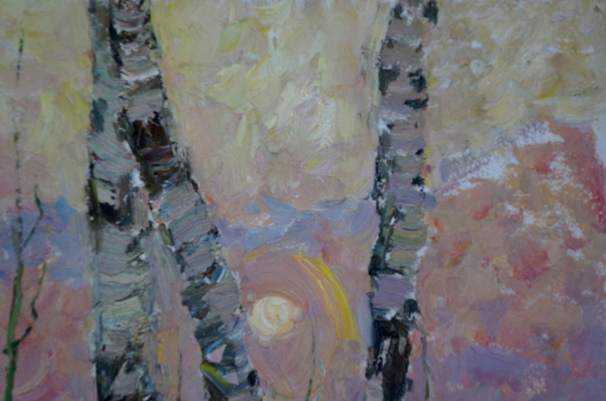 Oil painting Sunset through the birches by Viktor Grigorievich Sevastyanov