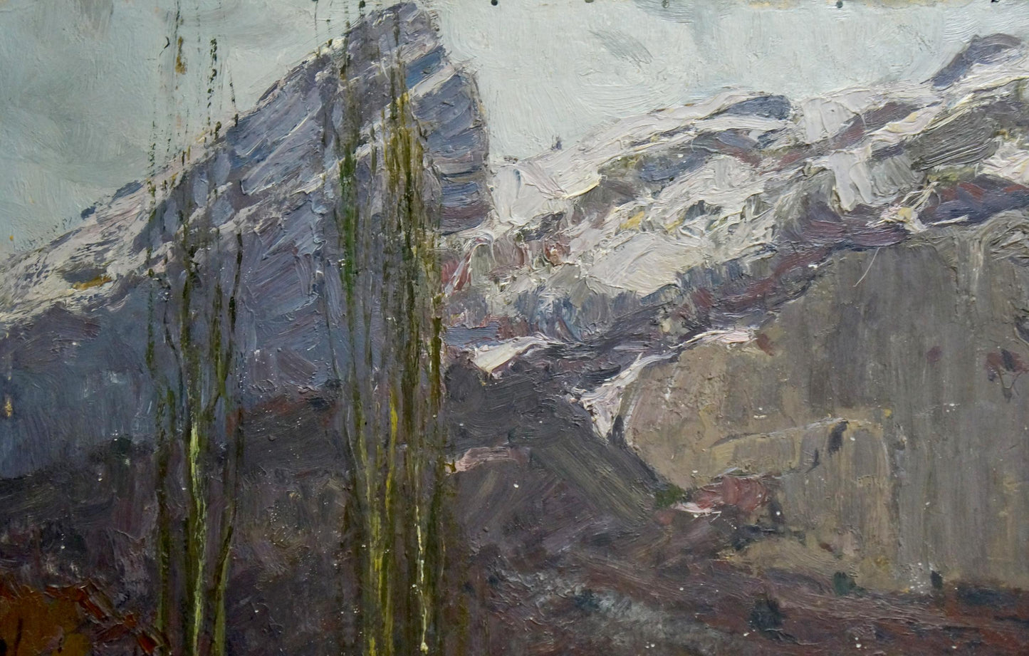 Oil painting of mountain landscape by Petr Kuzmich Stolyarenko