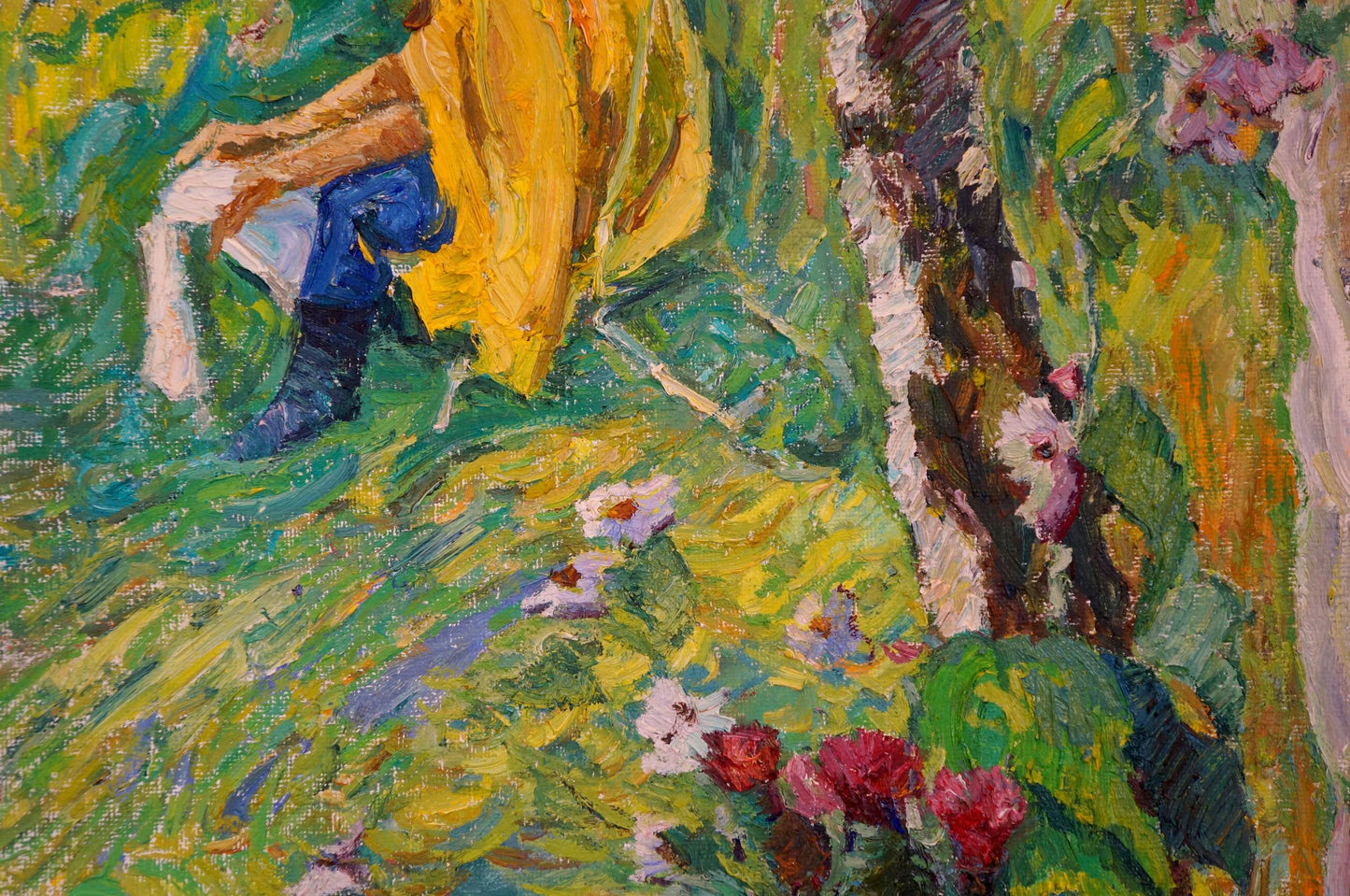 Oil painting Man in the Garden by Sevastyanov Viktor Grigorievich