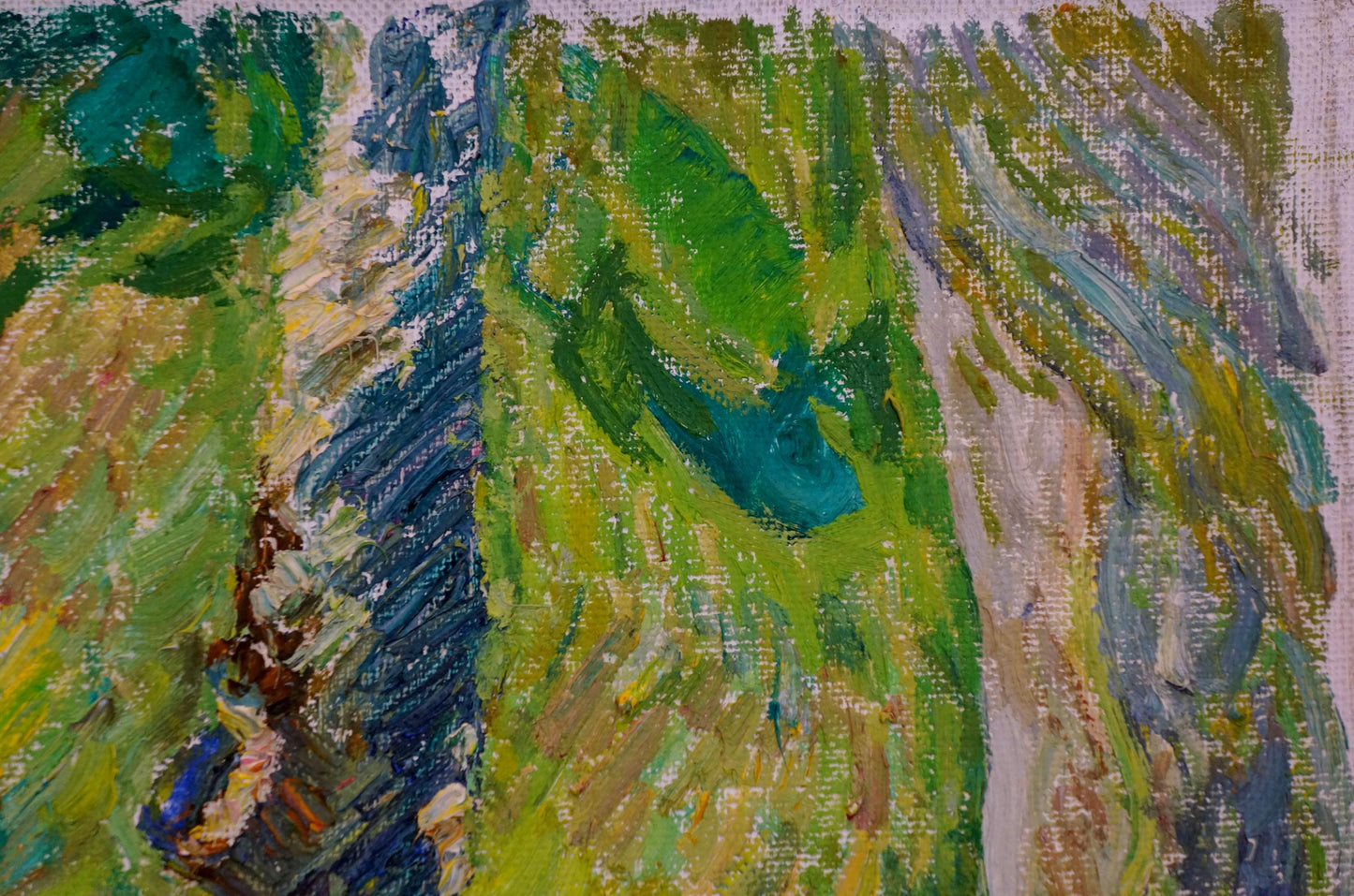 Vibrant impressionist oil painting Man in the Garden by Sevastyanov Viktor Grigorievich