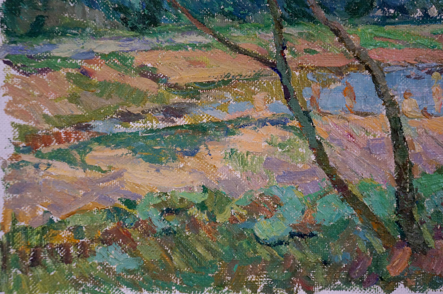 Vibrant impressionist oil painting by Sevastyanov Viktor Grigorievich of tree