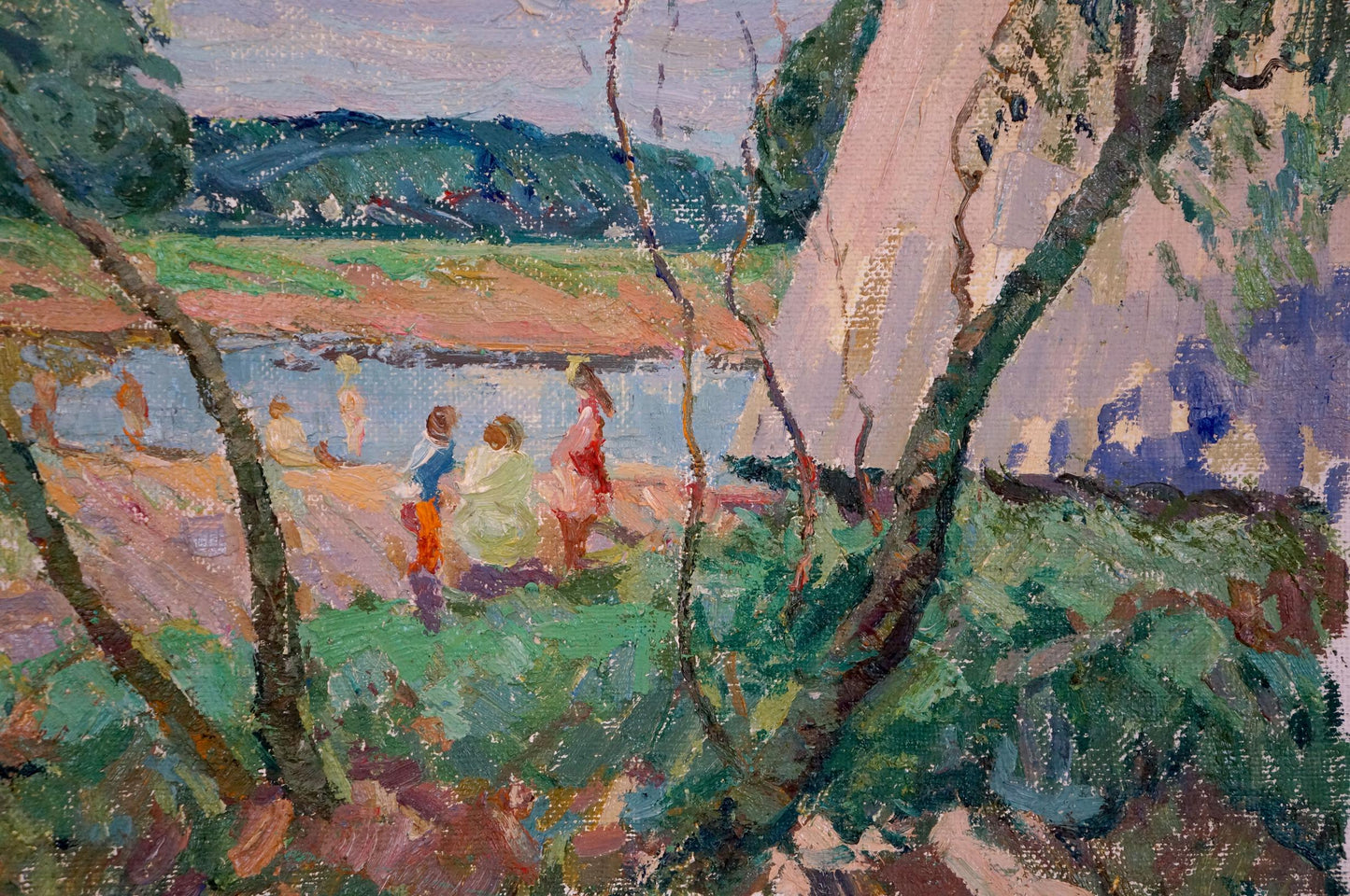 Oil painting Children on the shore by Sevastyanov Viktor Grigorievich
