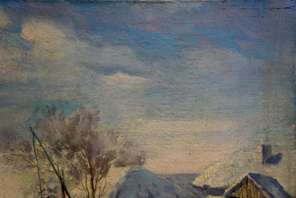 Oil painting Winter Rural landscape by Lysenko Sergey Nikolaevich