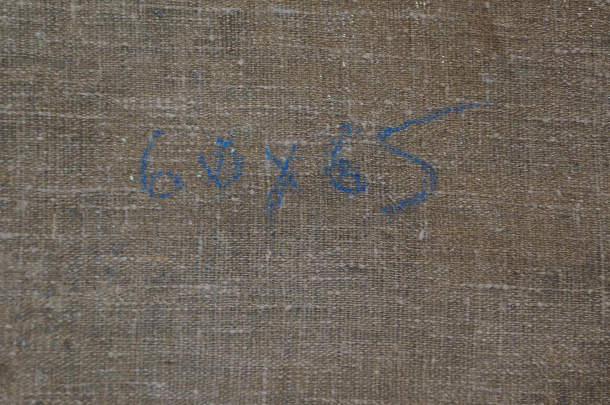 Blue ink handwriting on back of Sevastyanov Viktor Grigorievich oil painting