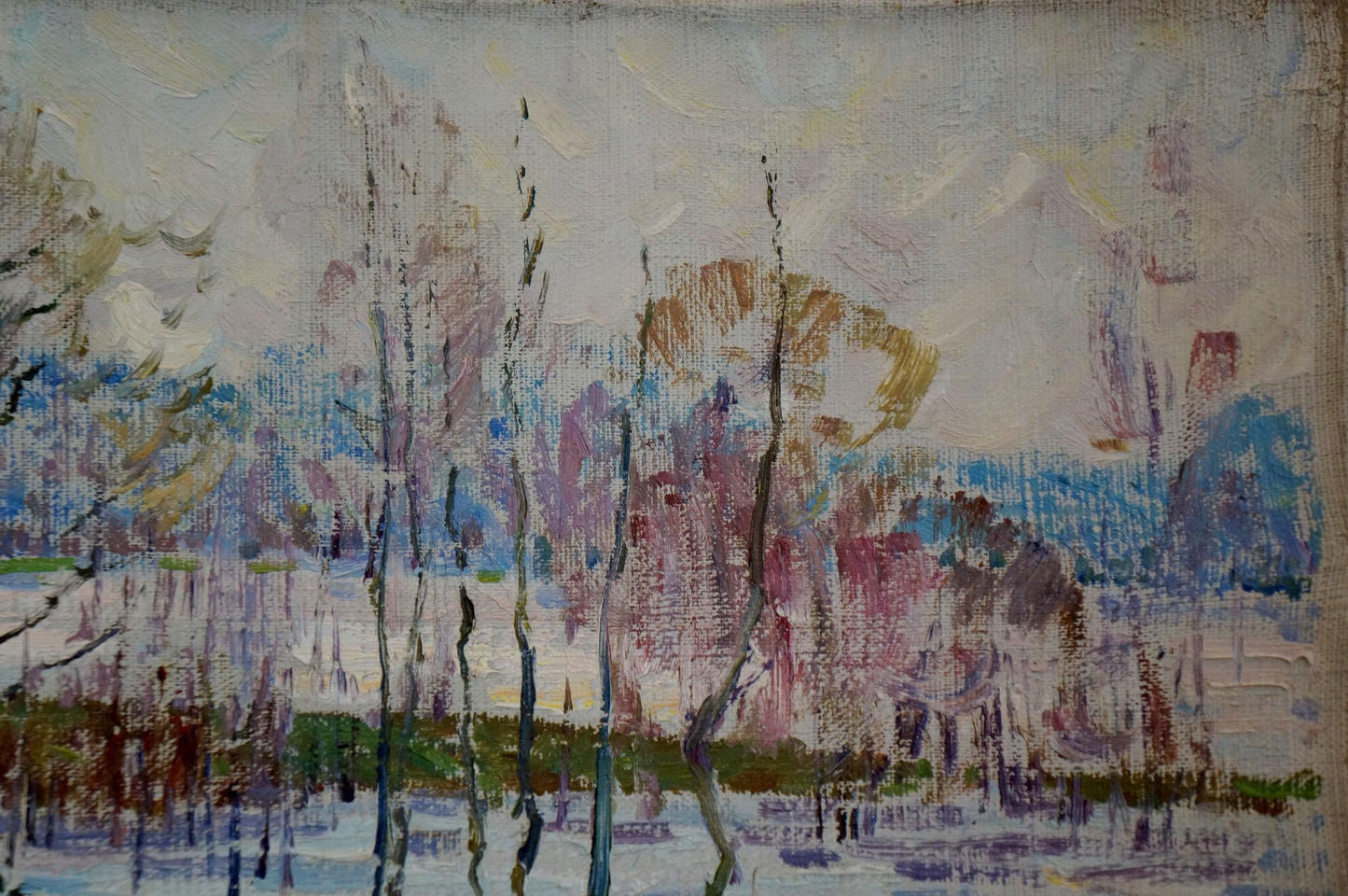 Oil painting By the River by Sevastyanov Viktor Grigorievich
