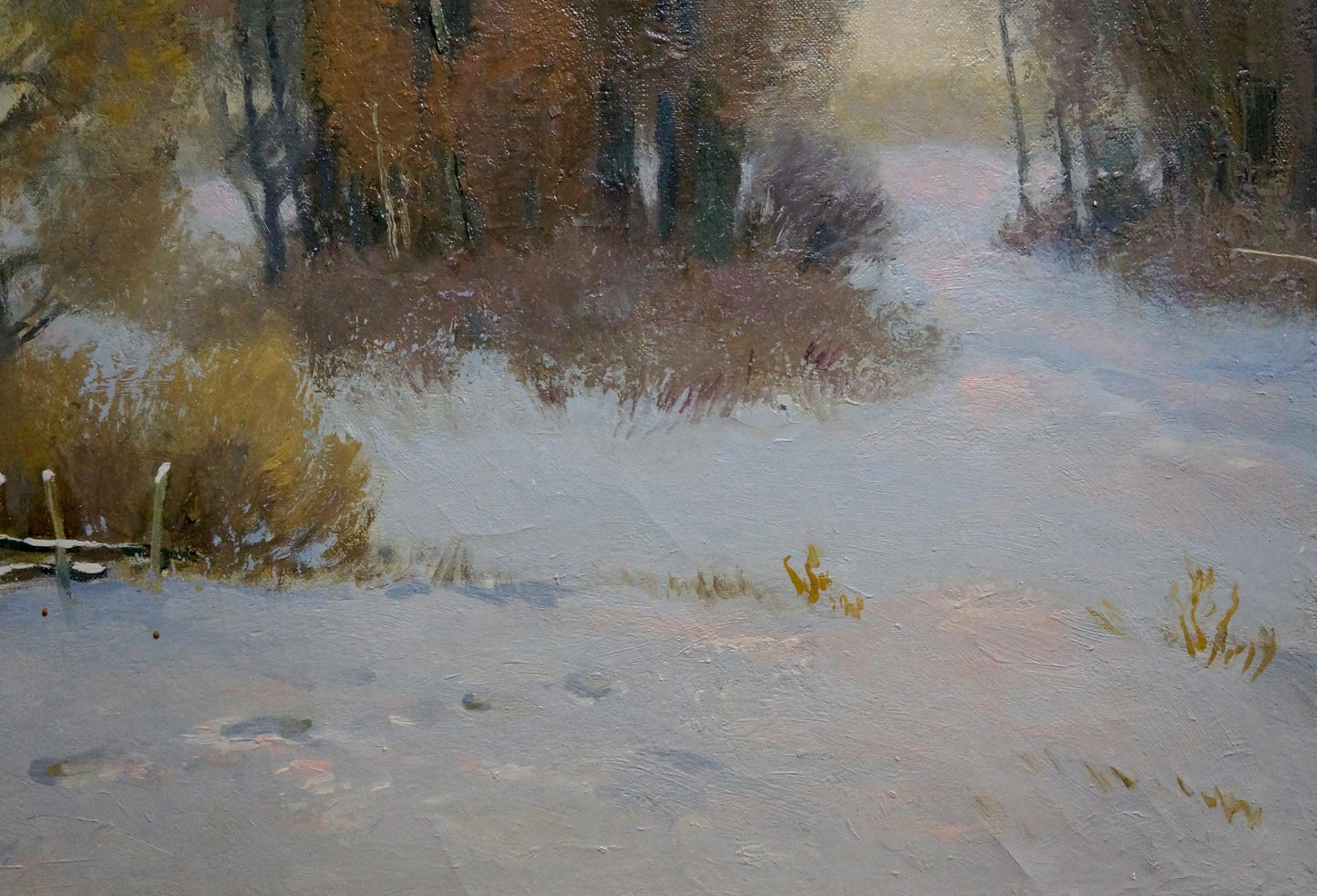 Oil painting Winter came by Mynka Alexander Fedorovich snowy landscape