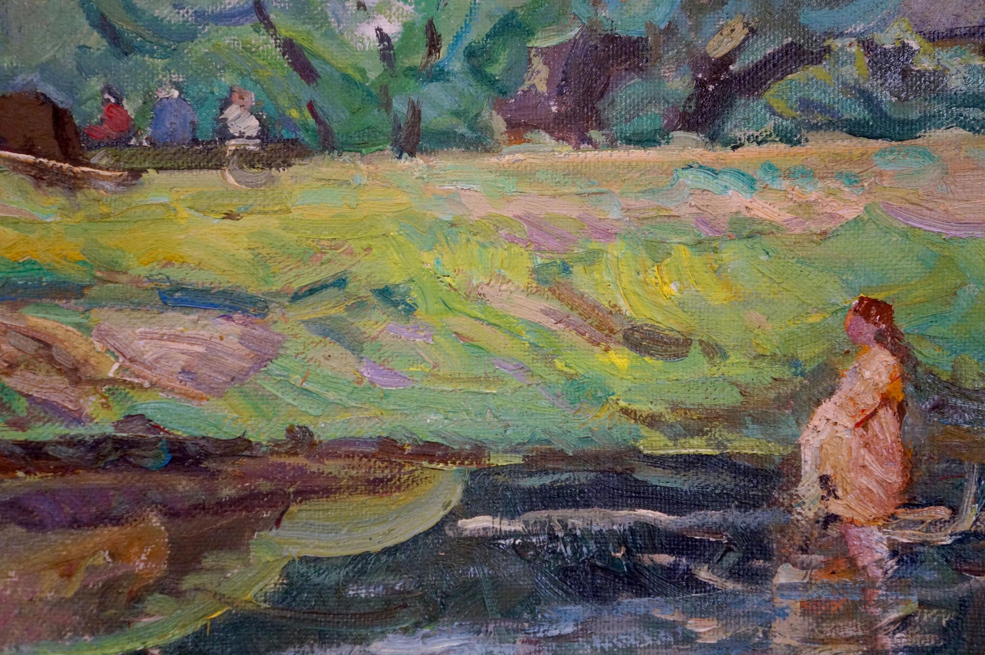 Oil painting Pond near the forest by Sevastyanov Viktor Grigorievich