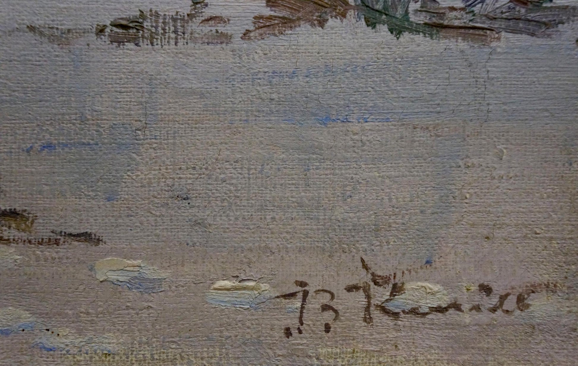Oil painting Winter landscape V. Kisel textured canvas with signature