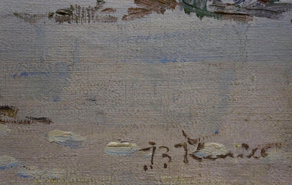 Oil painting Winter landscape V. Kisel textured canvas with signature