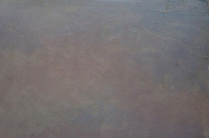 Textured grayish-brown canvas of Oil painting In Port Petr Kuzmich Stolyarenko