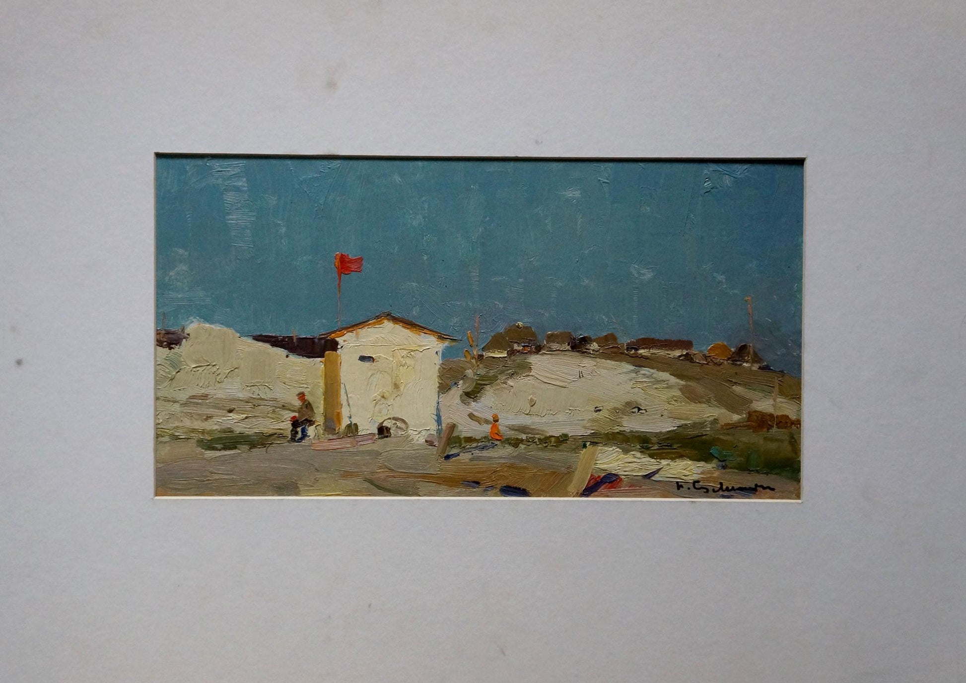 Sulimenko Petr Stepanovich oil painting of coastal scene with white building