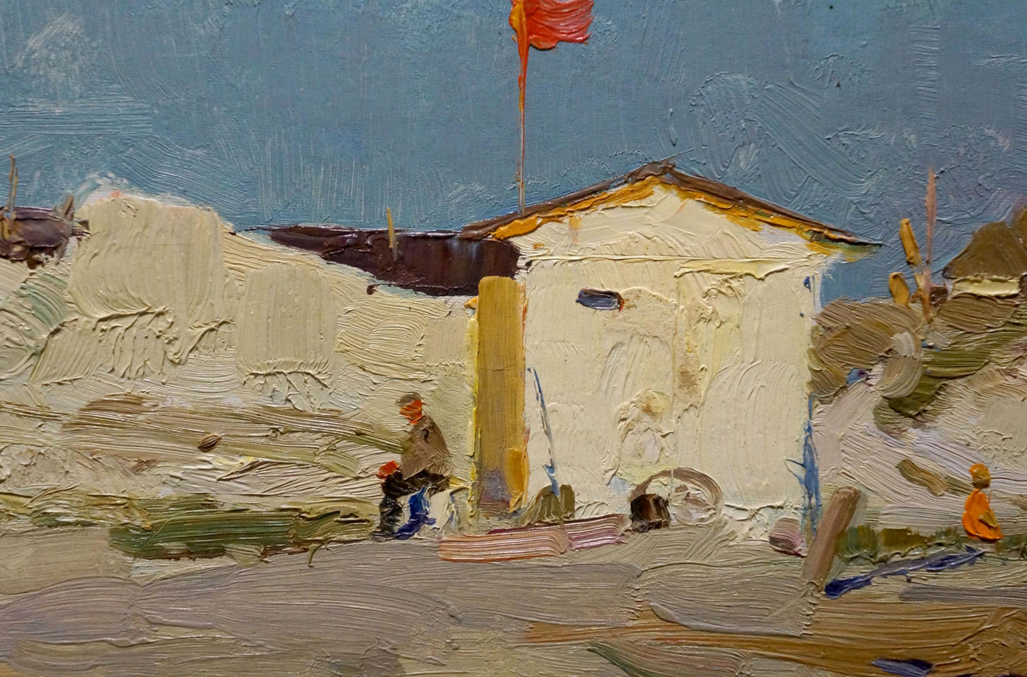 Sulimenko Petr Stepanovich impressionistic oil painting of white house with yellow roof