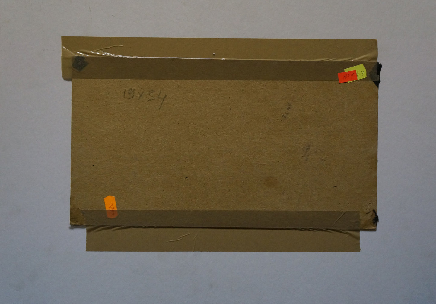 Back of Sulimenko Petr Stepanovich oil painting box with handwritten numbers