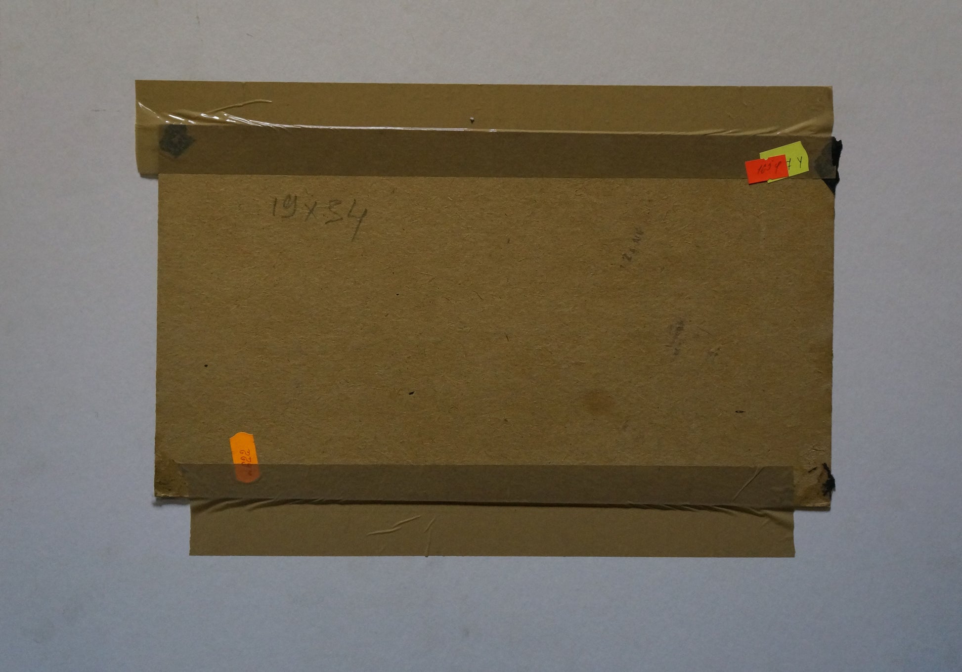 Back of Sulimenko Petr Stepanovich oil painting box with handwritten numbers