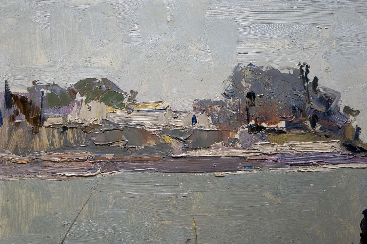 Impressionistic oil painting On the embankment by Petr Kuzmich Stolyarenko