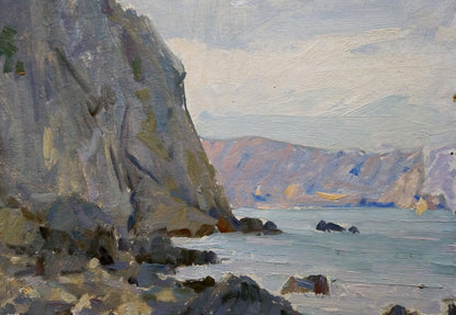 Oil painting Rocky coast by Bakaev Sergey Ivanovich, rugged cliffside