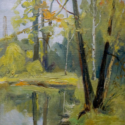 Impressionistic forest oil painting by Konovalyuk Fedor Zotikovich