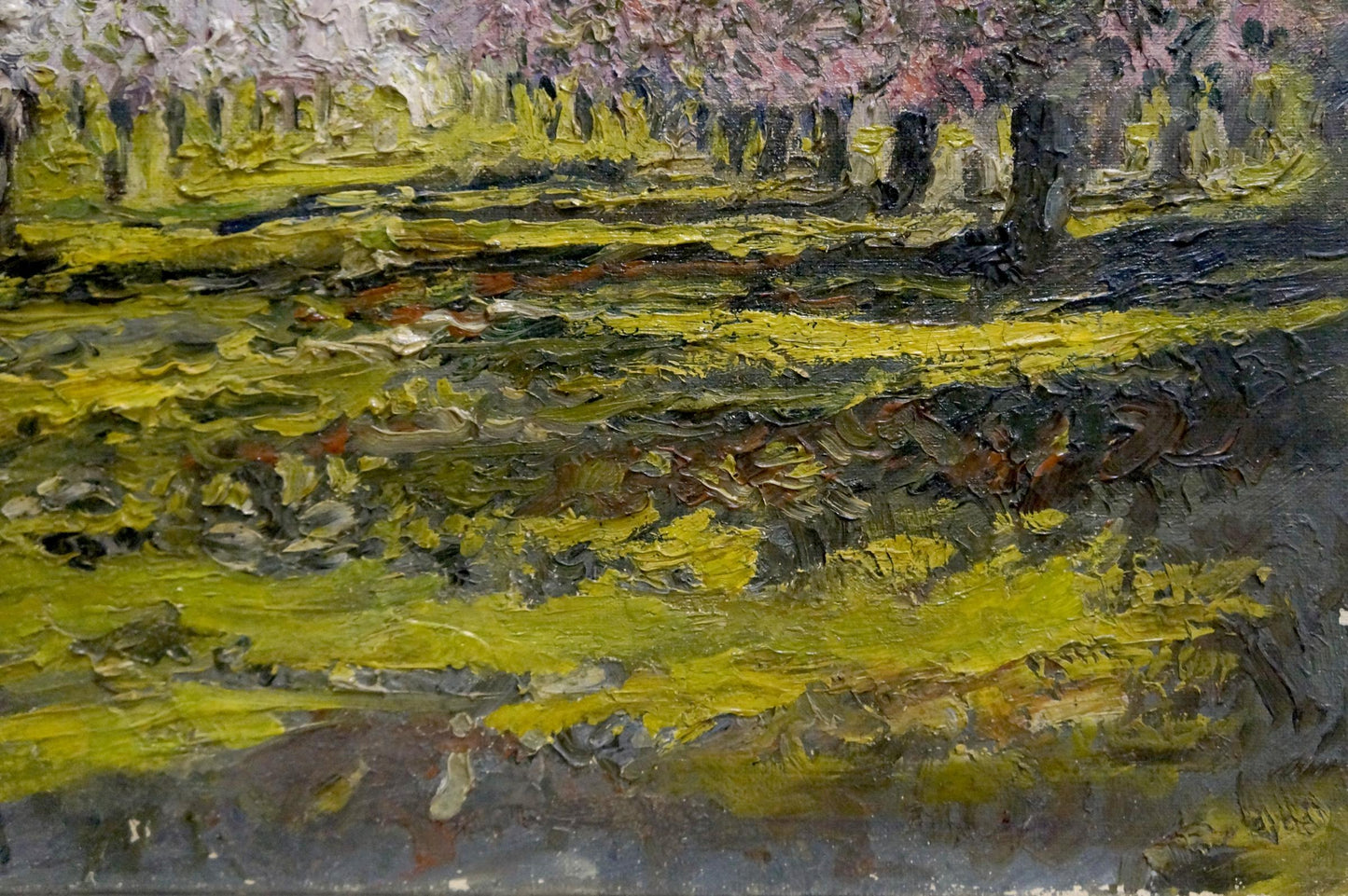 Oil painting Trees are blooming by Nevkritiy Denis Nikiforovich, vibrant impasto landscape