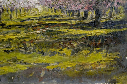 Oil painting Trees are blooming by Nevkritiy Denis Nikiforovich, vibrant impasto landscape