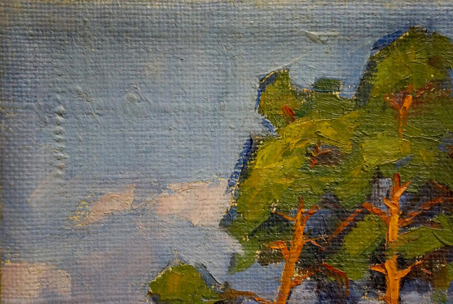 Oil painting landscape of green trees by Homko Alexander