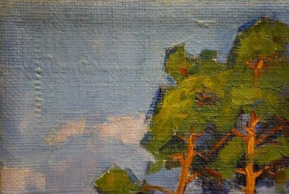 Oil painting landscape of green trees by Homko Alexander