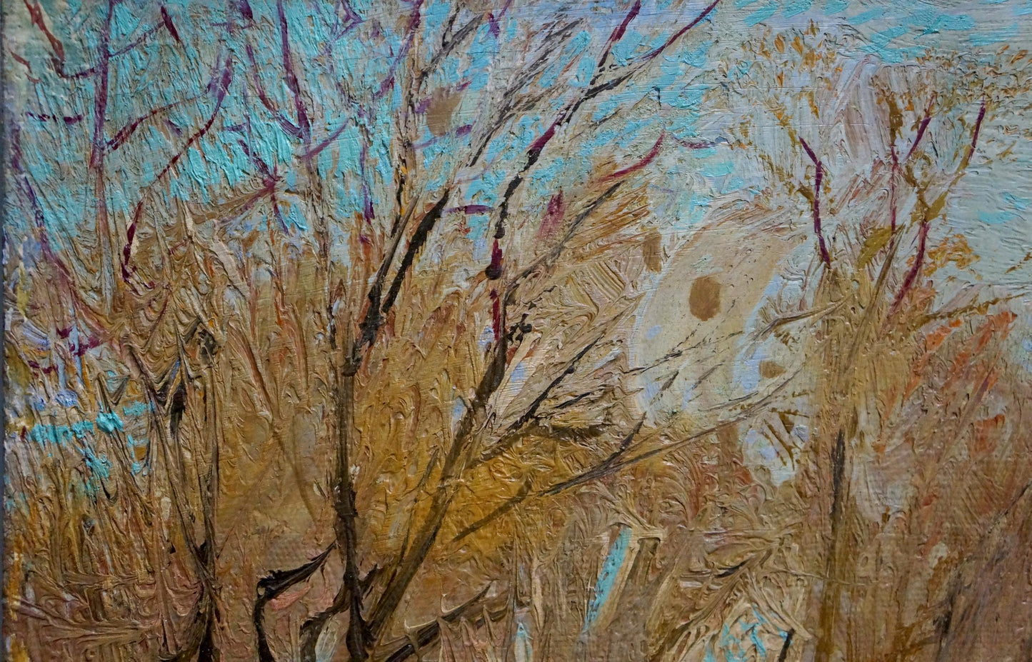Textured impressionist oil painting End of winter by Zaretsky Victor Ivanovich