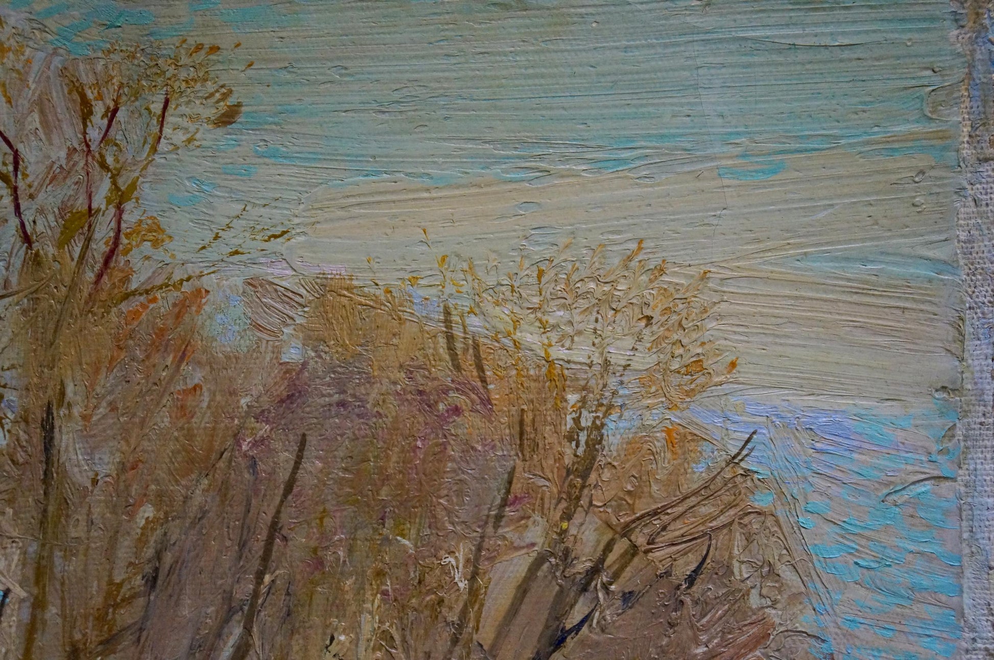 Oil painting End of Winter by Zaretsky Victor Ivanovich, autumn trees