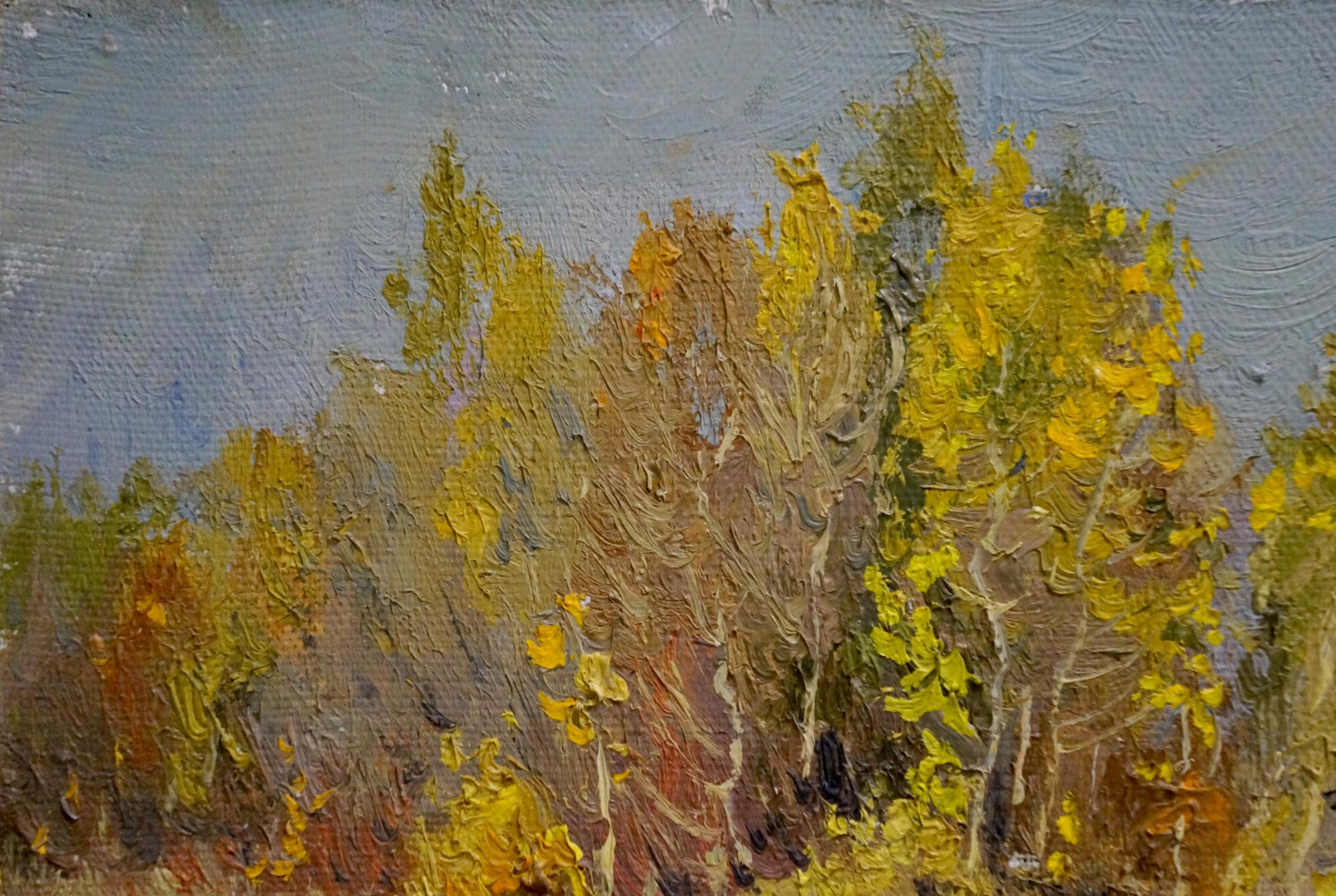 Oil painting Autumn Chernyshevsky by Petr Akimovich, vibrant fall trees
