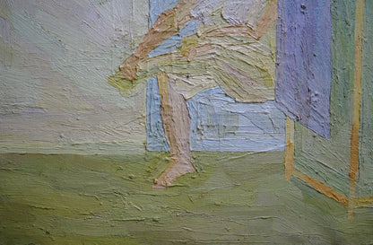 Textured oil painting of female figure by Lebedeva Maria Vasilievna