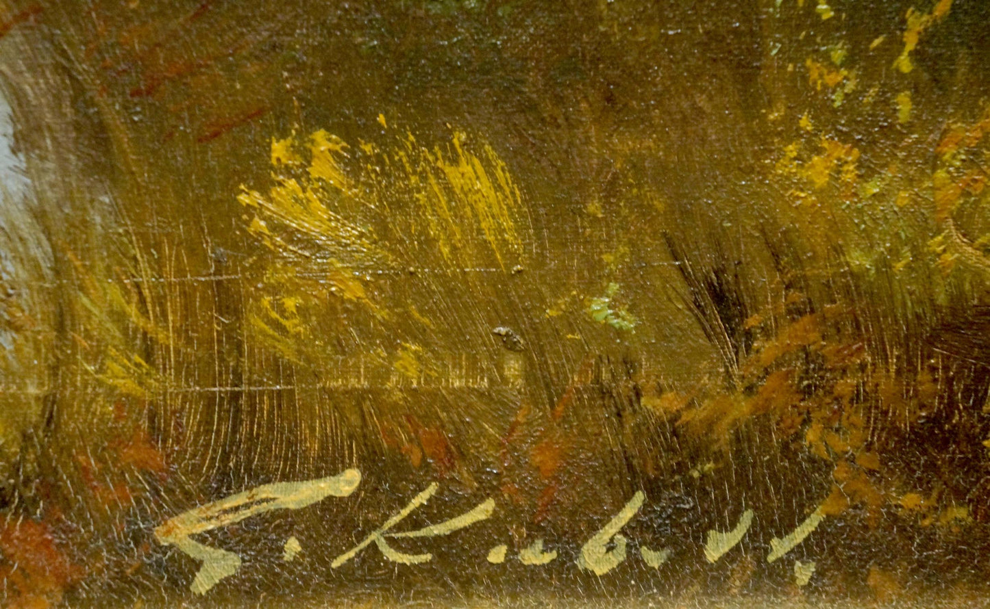 Oil painting Away from Everyone by Kubass J golden-yellow field textured impressionistic