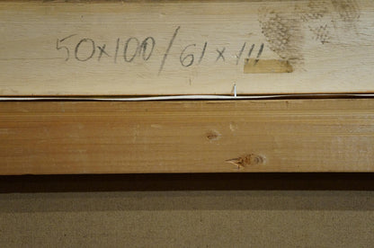Back of oil painting Away from everyone Kubass J with wooden board measurements
