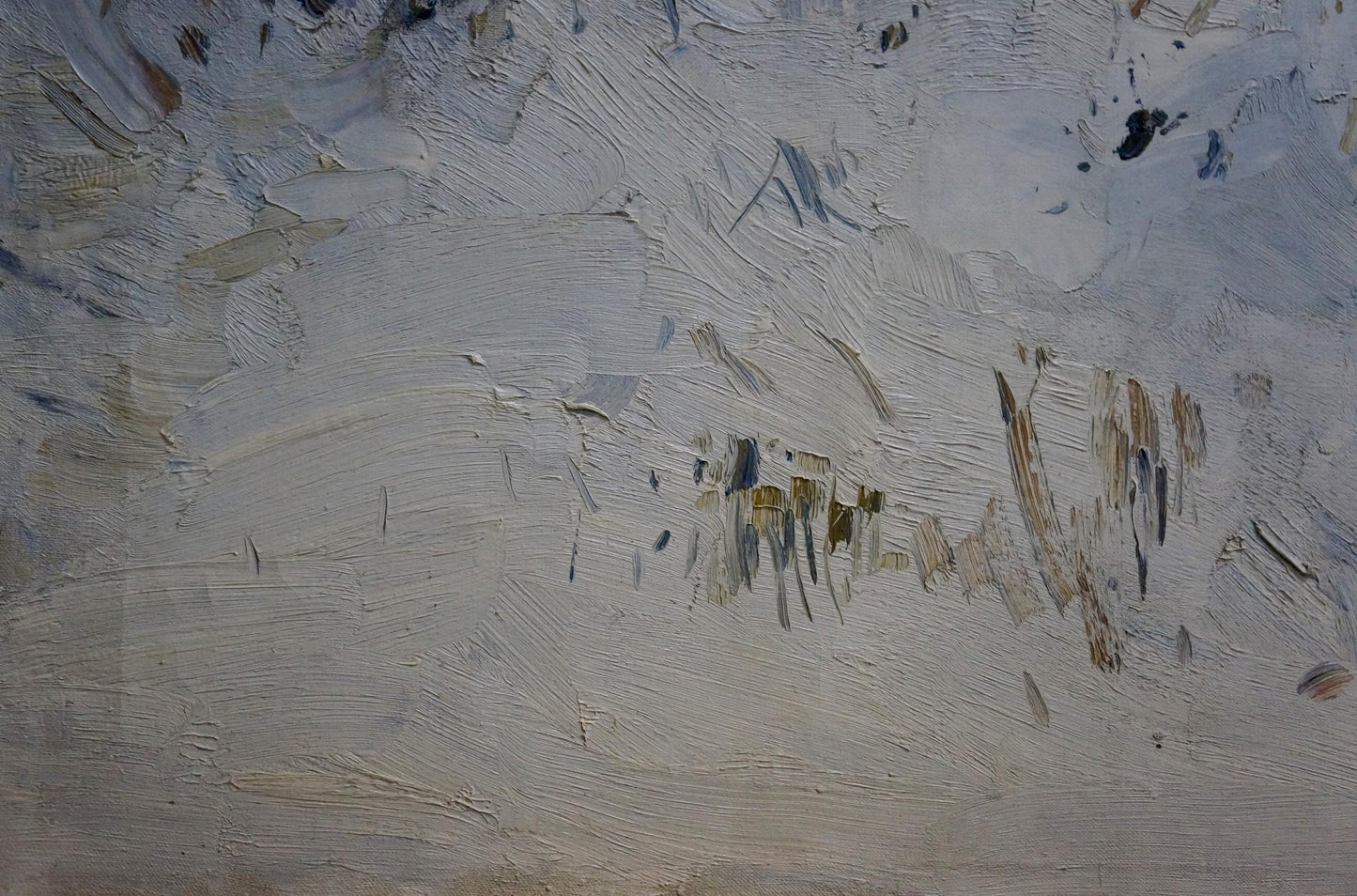 Textured impressionistic snowy landscape oil painting by Tkachenko Andrey Zinovievich