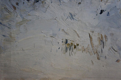 Textured impressionistic snowy landscape oil painting by Tkachenko Andrey Zinovievich