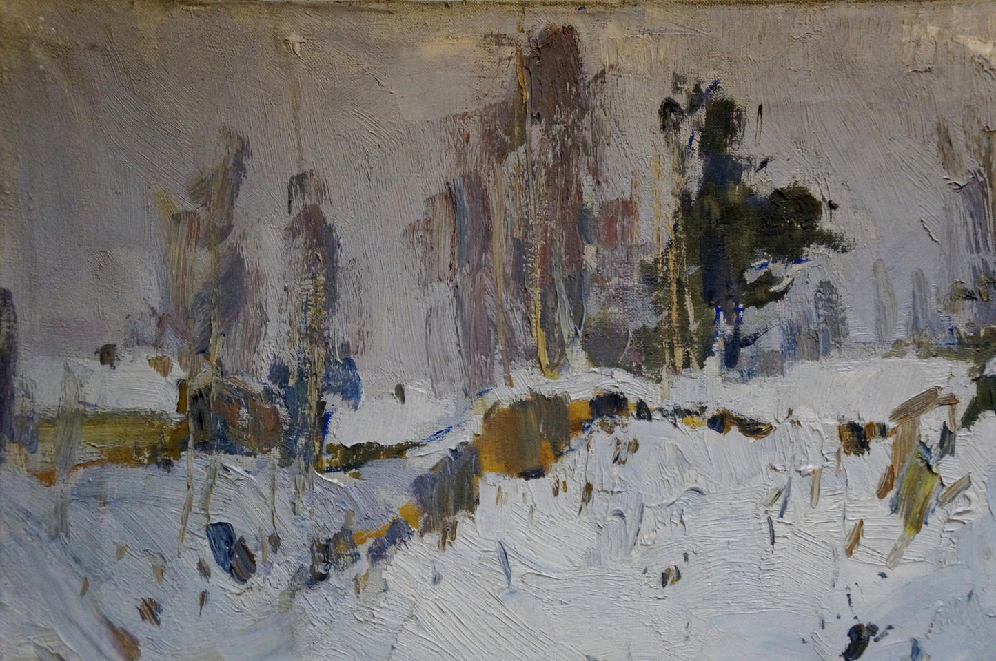 Oil painting Snowdrift by Tkachenko Andrey Zinovievich, textured winter landscape