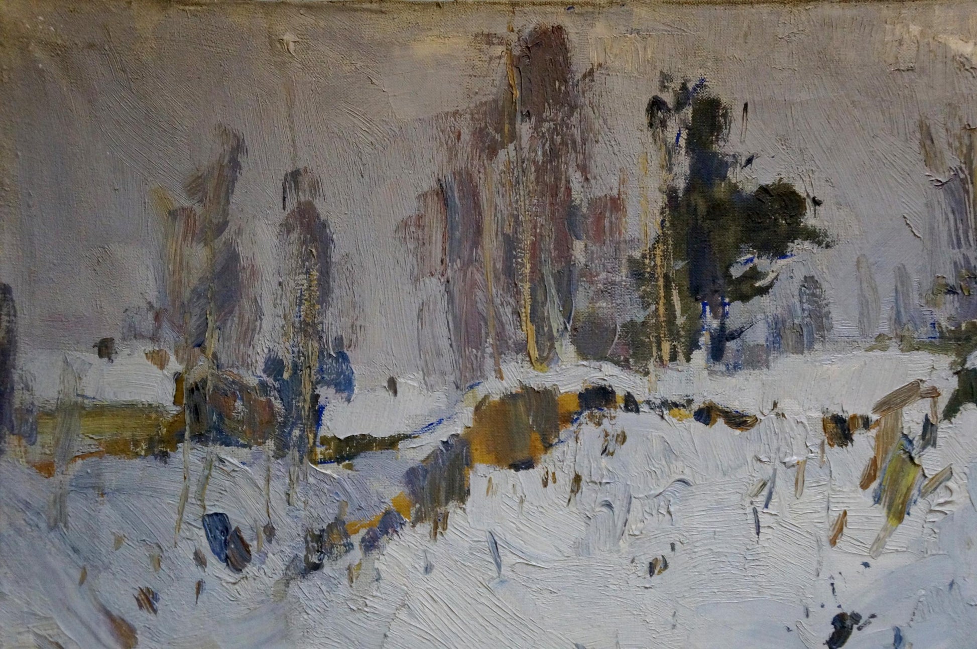 Oil painting Snowdrift by Tkachenko Andrey Zinovievich, textured winter landscape